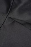 Celebrities Elegant Solid Solid Color O Neck Waist Skirt Dresses