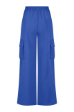 Casual Street Solid Pocket Regular High Waist Straight Solid Color Bottoms