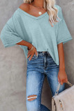 Casual Daily Solid Solid Color V Neck T-Shirts