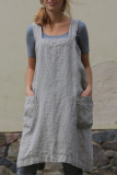 Casual Daily Solid Pocket Square Collar Irregular Dress Dresses