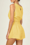Casual Daily Solid Solid Color O Neck Sleeveless Two Pieces