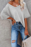 Casual Daily Solid Solid Color V Neck T-Shirts