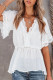 Casual Solid Patchwork V Neck Tops