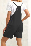 Casual Daily Solid Pocket V Neck Loose Rompers