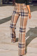 Work Elegant Plaid Patchwork Regular High Waist Speaker Full Print Bottoms
