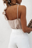 Sexy Simplicity Solid Flounce V Neck Tops