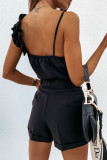 Sexy Simplicity Solid Flounce V Neck Tops
