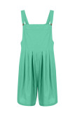 Casual Solid Fold Square Collar Loose Rompers