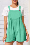 Casual Solid Fold Square Collar Loose Rompers