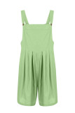 Casual Solid Fold Square Collar Loose Rompers