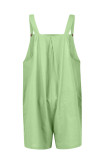 Casual Solid Fold Square Collar Loose Rompers