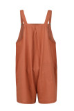 Casual Solid Fold Square Collar Loose Rompers
