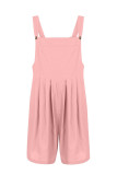 Casual Solid Fold Square Collar Loose Rompers
