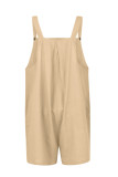 Casual Solid Fold Square Collar Loose Rompers