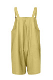 Casual Solid Fold Square Collar Loose Rompers
