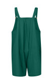 Casual Solid Fold Square Collar Loose Rompers