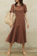 Plus Size Casual Simplicity Solid Solid Color O Neck A Line Short Sleeve Dress