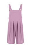 Casual Solid Fold Square Collar Loose Rompers