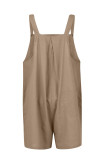 Casual Solid Fold Square Collar Loose Rompers