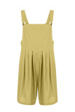 Casual Solid Fold Square Collar Loose Rompers