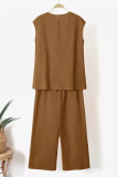Casual Simplicity Solid Solid Color Short Sleeve Two Pieces