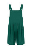 Casual Solid Fold Square Collar Loose Rompers
