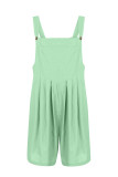 Casual Solid Fold Square Collar Loose Rompers