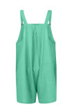 Casual Solid Fold Square Collar Loose Rompers