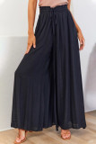 Casual Daily Solid Bandage Loose High Waist Wide Leg Solid Color Bottoms