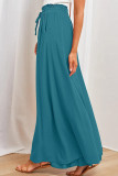 Casual Daily Solid Bandage Loose High Waist Wide Leg Solid Color Bottoms