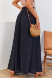Casual Daily Solid Bandage Loose High Waist Wide Leg Solid Color Bottoms