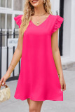 Casual Daily Solid Solid Color V Neck A Line Dresses
