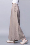 Plus Size Casual Simplicity Solid Pocket Loose Wide Leg Solid Color Bottoms