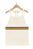 Casual Vacation Color Block Contrast Halter Tops