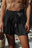 Casual Vacation Solid Bandage Flounce Loose High Waist Wide Leg Solid Color Bottoms