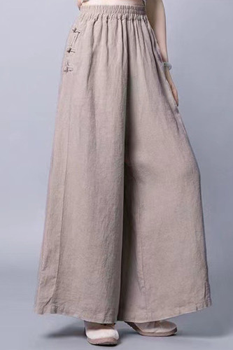 Plus Size Casual Simplicity Solid Pocket Loose Wide Leg Solid Color Bottoms