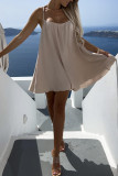 Sexy Vacation Solid Backless Square Collar Sling Dress Dresses