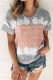 Casual Daily Color Block Contrast O Neck T-Shirts