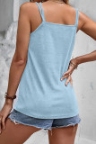Sexy Daily Solid Backless V Neck Tops