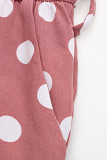 Casual Sweet Polka Dot Bandage Pocket Halter Loose Jumpsuits