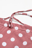 Casual Sweet Polka Dot Bandage Pocket Halter Loose Jumpsuits