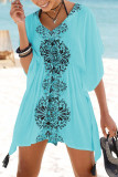 Casual Vacation Print Patchwork Swimwears Cover Up