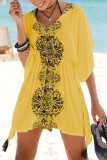 Casual Vacation Print Patchwork Swimwears Cover Up