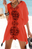 Casual Vacation Print Patchwork Swimwears Cover Up