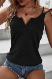 Sexy Daily Solid Backless V Neck Tops