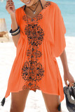 Casual Vacation Print Patchwork Swimwears Cover Up