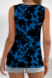 Casual Street Print Knotted O Neck Tops