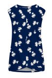 Casual Street Print Knotted O Neck Tops