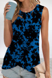 Casual Street Print Knotted O Neck Tops