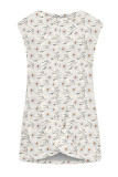 Casual Street Print Knotted O Neck Tops